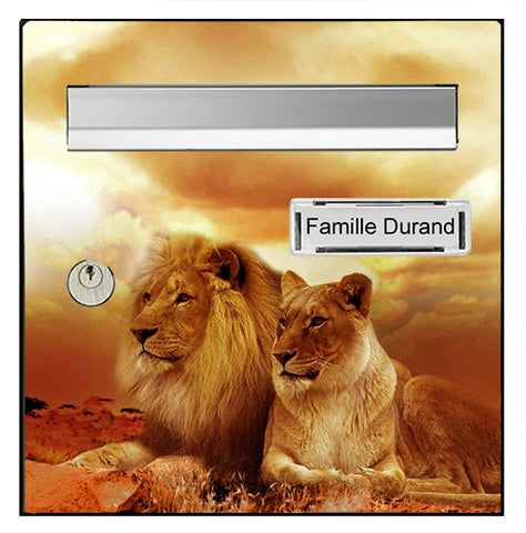 Sticker pour boîte aux lettres, Lions