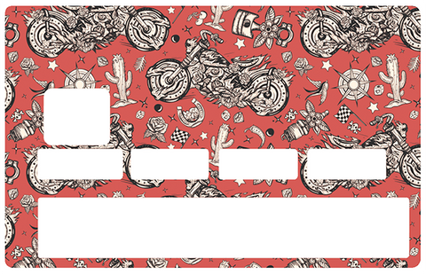 MOTO RED - sticker pour carte bancaire, 2 formats de carte bancaire disponibles