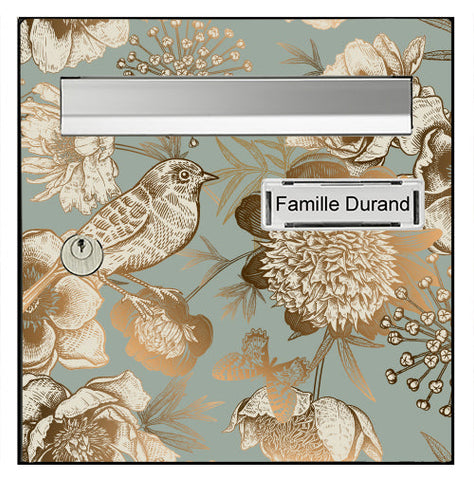 Sticker for letter box, Golden bird