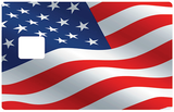 American flag in the wind - credit card sticker, 2 credit card formats available