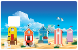 Cabins on the beach - credit card sticker