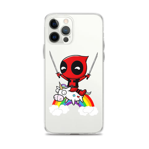 Coque pour iPhone® -  Tribute to Baby Deadpool à l'attaque ! (fanart)