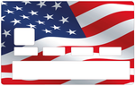 Amerikanische Flagge im Wind - Kreditkartenaufkleber, 2 Kreditkartenformate verfügbar